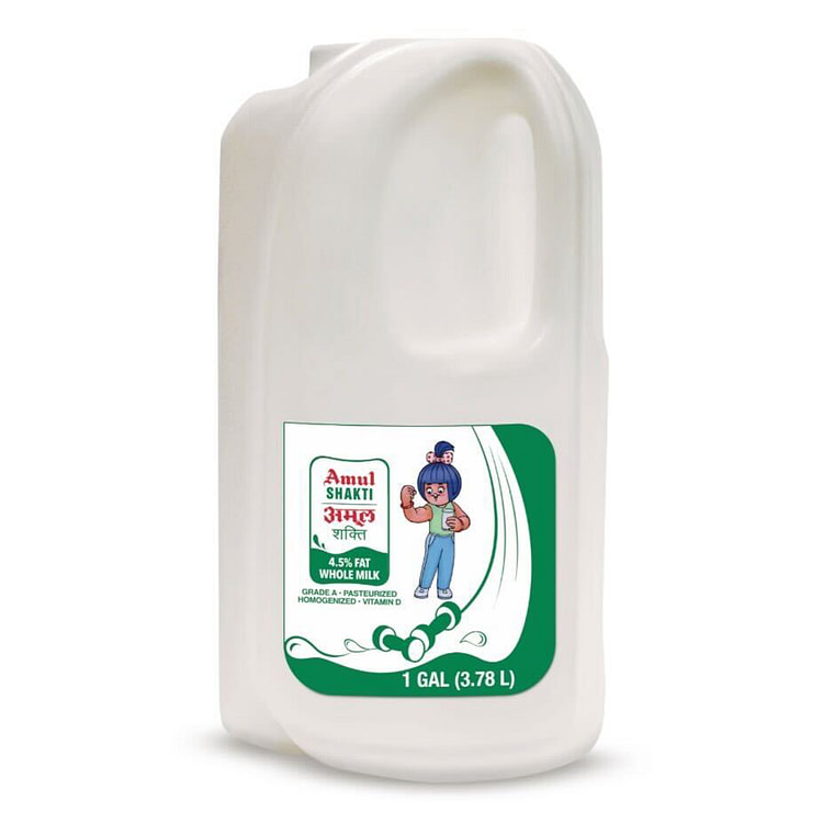 Amul Shakti 4.5% Fat Whole Milk 3.78 bottle