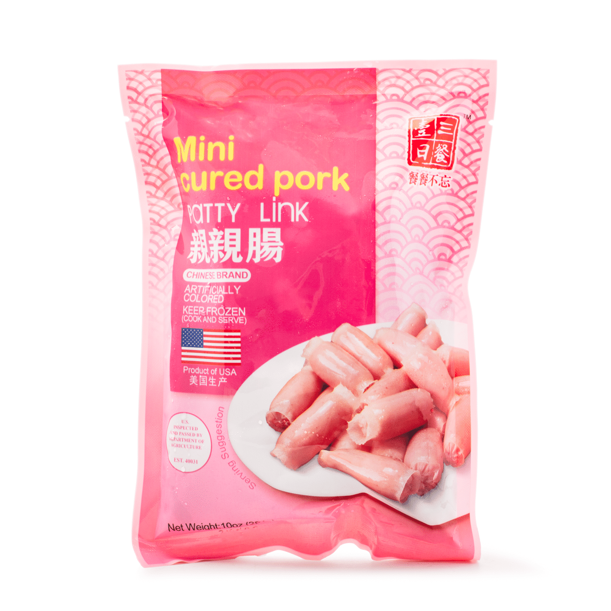 Three Meals a Day Mini Cured Pork Patty Link, Frozen 284 g
