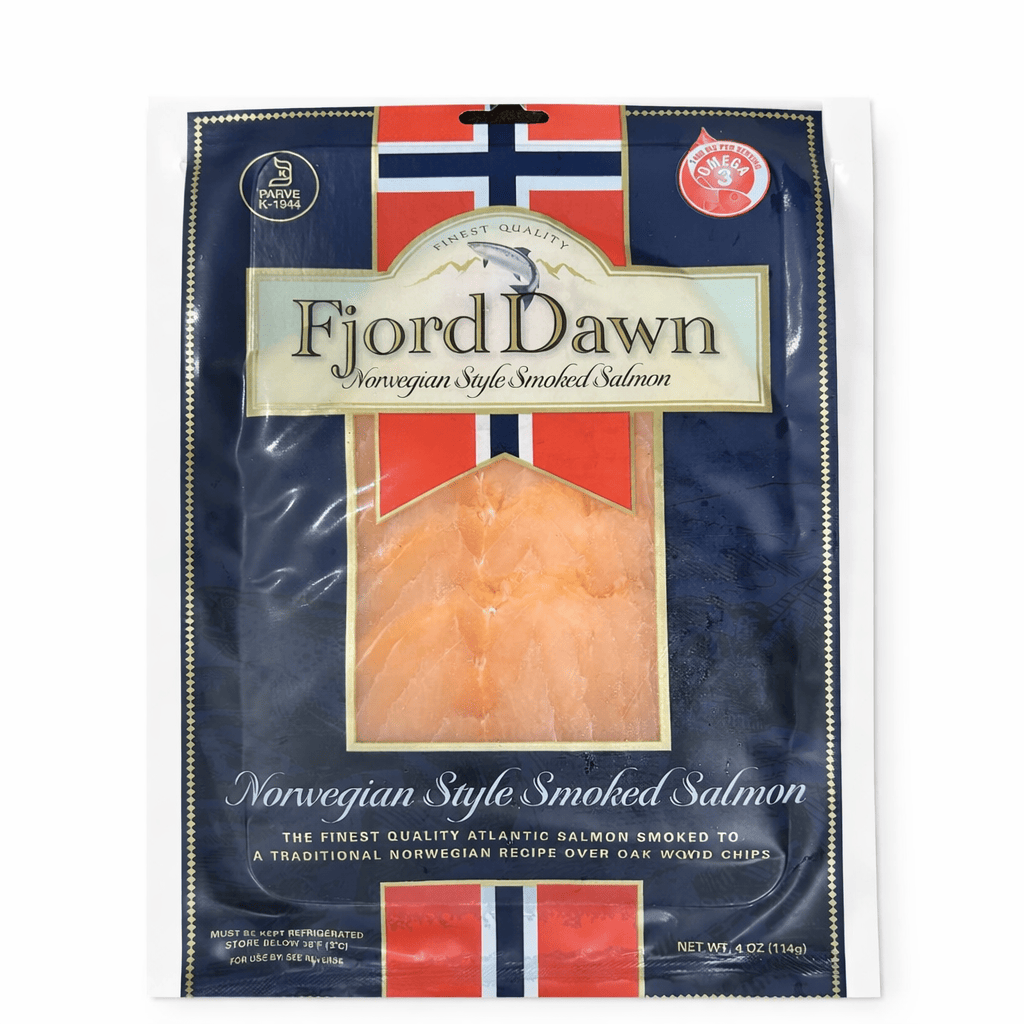 Fjord Dawn Norwegian Style Smoked Salmon Pre-Sliced, Frozen 4 oz