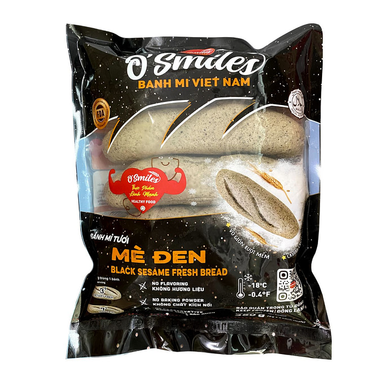 O’Smiles Vietnamese Black Sesame Bread, Frozen 350 g
