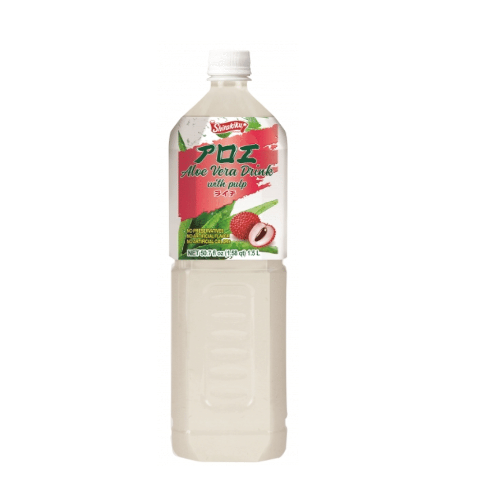 Shirakiku Aloe Vera Drink With Pulp Lychee Flavor 1.5 l