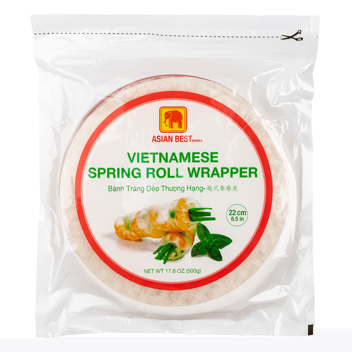 Asian Best Vietnamese Spring Roll Wrapper 22cm 17.6 oz