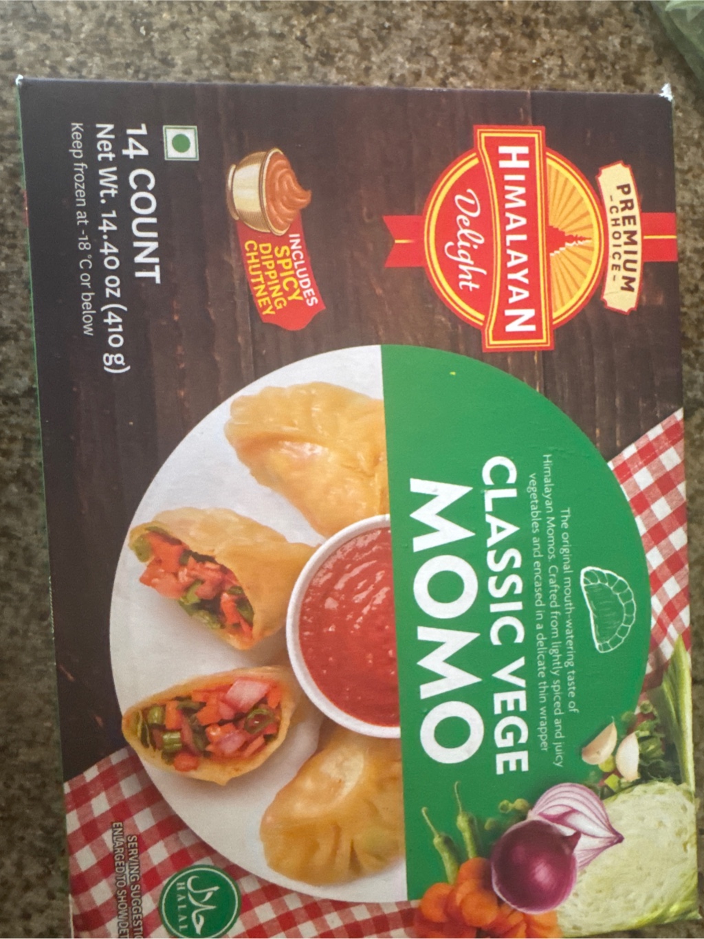 Get Himalayan Delight Classic Vege Momos, Frozen 14.4 oz Delivered