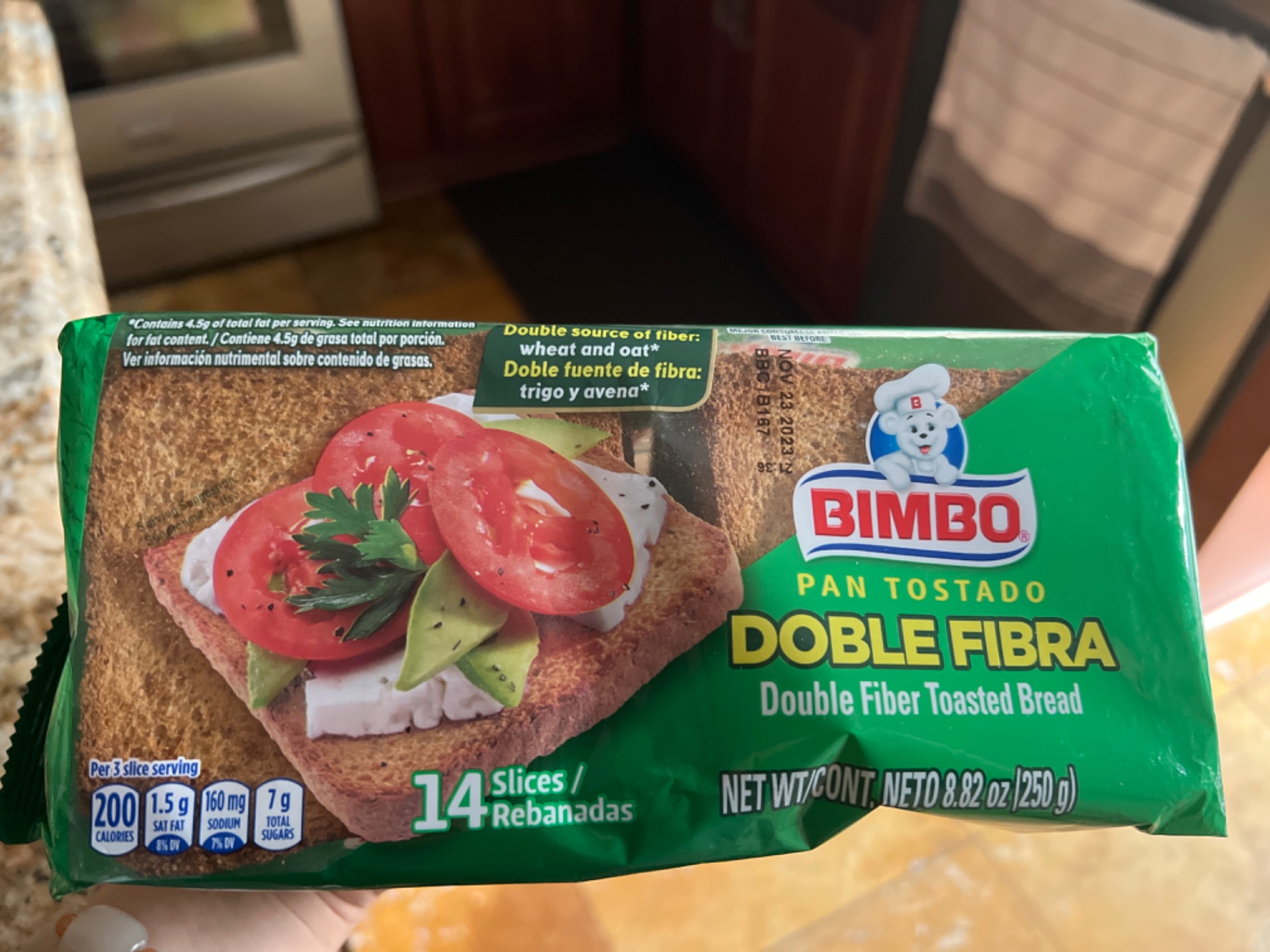 Bimbo Toasted Bread Double Fiber