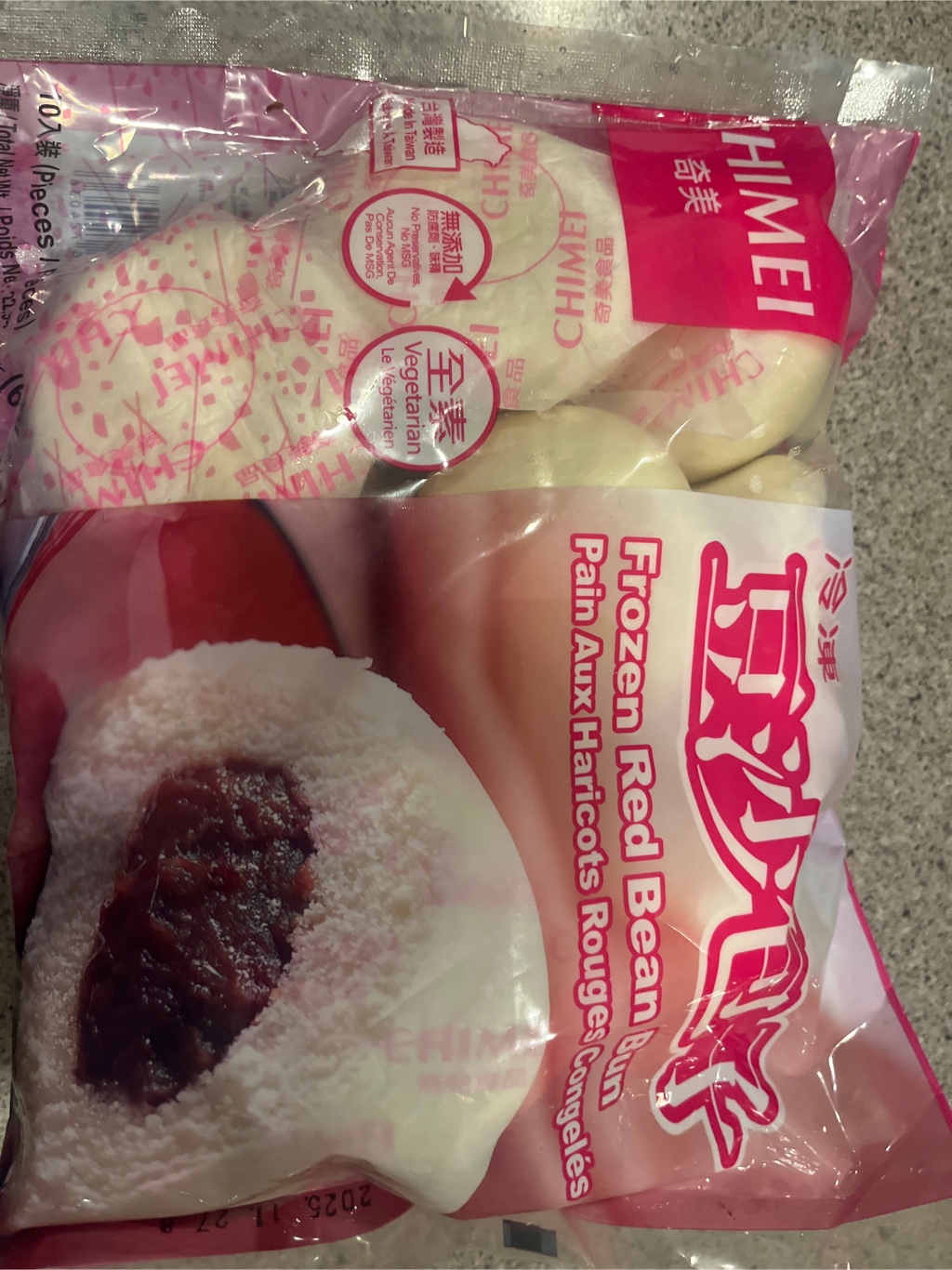 Get Chimei Red Bean Bun, Frozen 10pcs Delivered | Weee