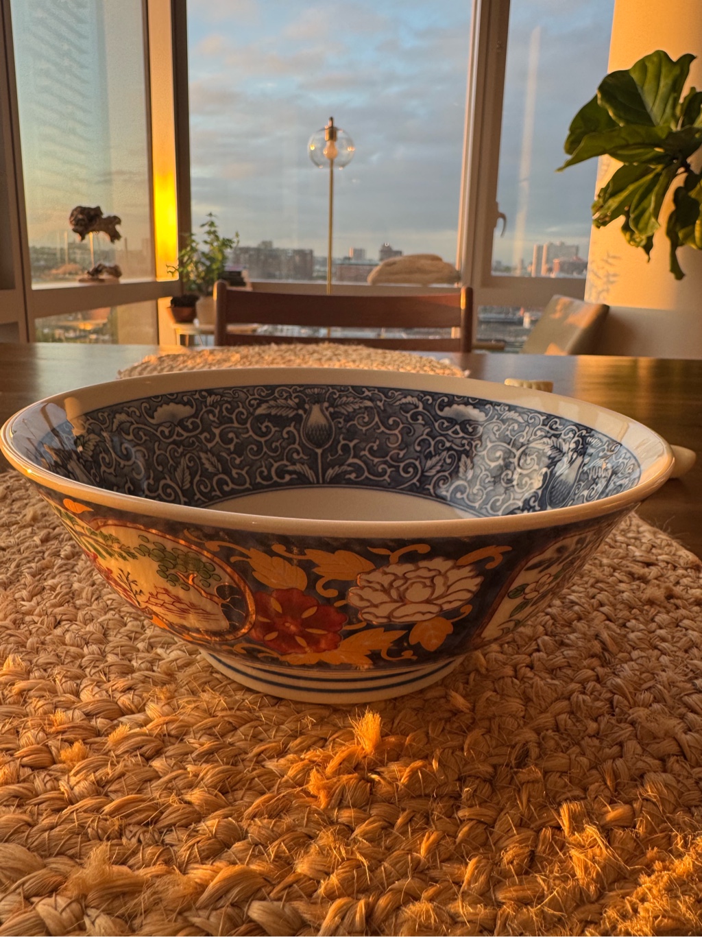 日本制造Kenjo 拉面碗，带有金属金色和花朵，直径7.5 英寸，28 盎司- Weee!