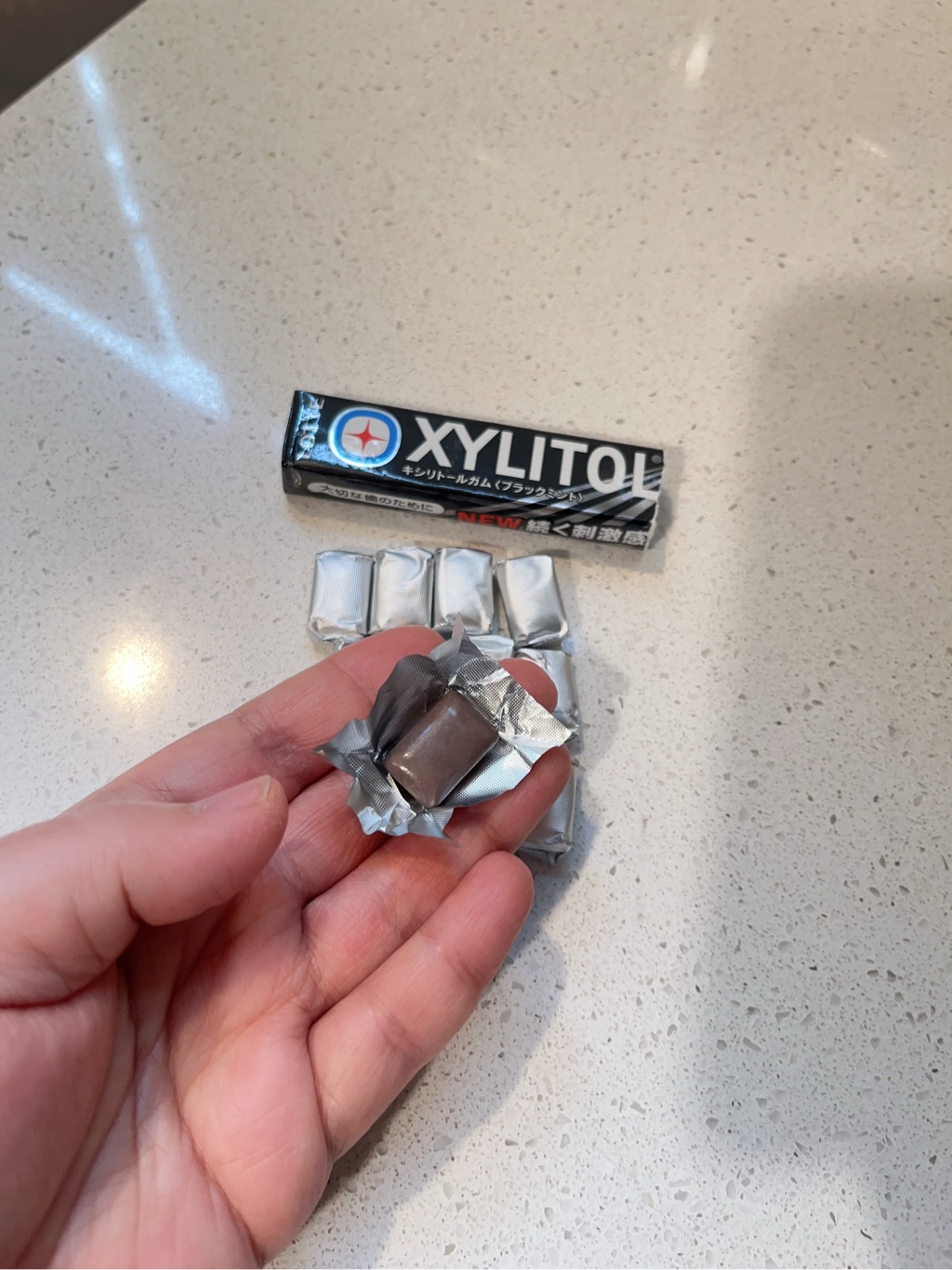 LOTTE XYLITOL Chewing Gum Black Mint Flavor 14pc - Weee!