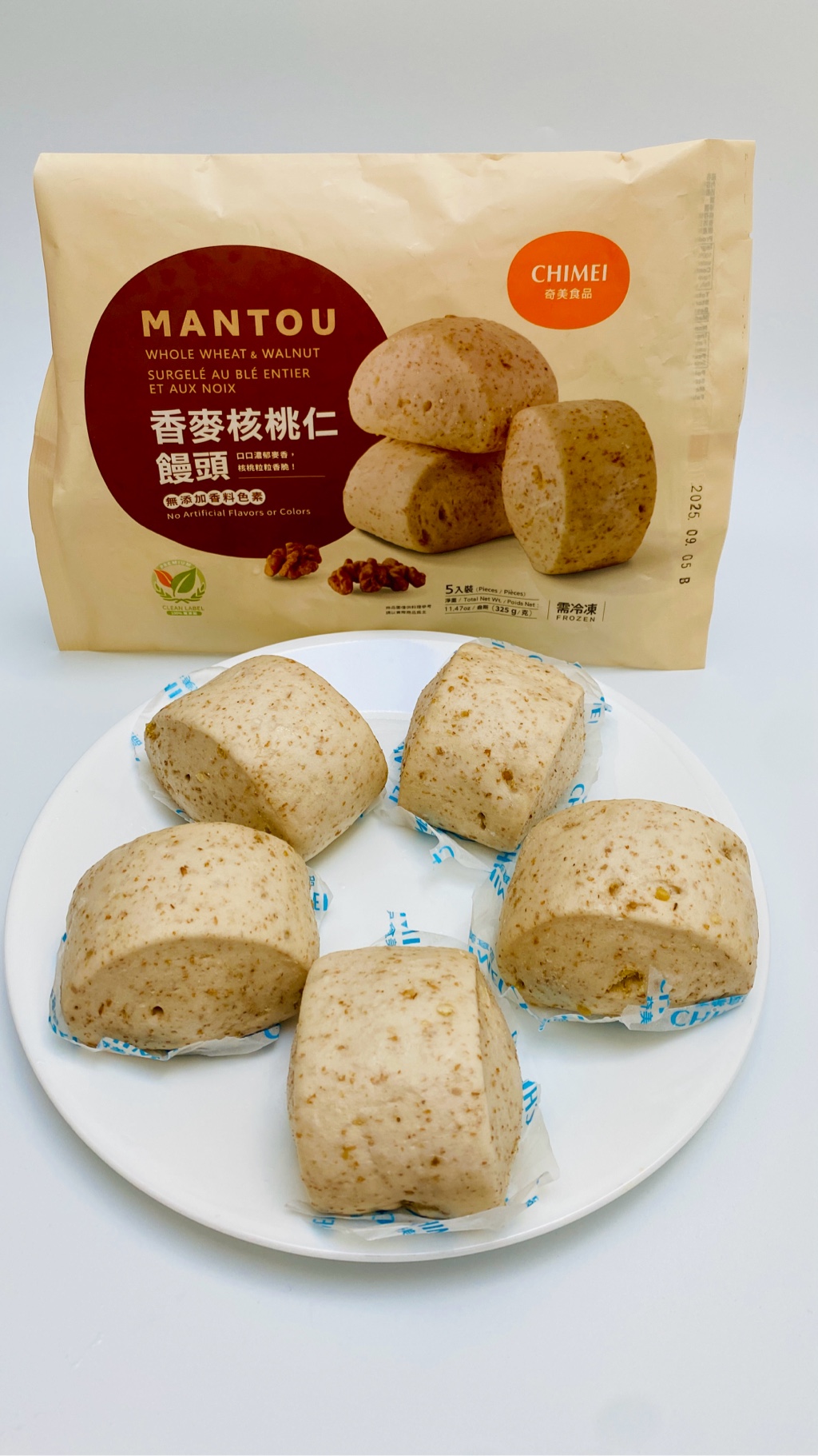 CHIMEI FZ WHOLE WHEAT WALNUT MANTOU 5PC 325 グラム - Weee!