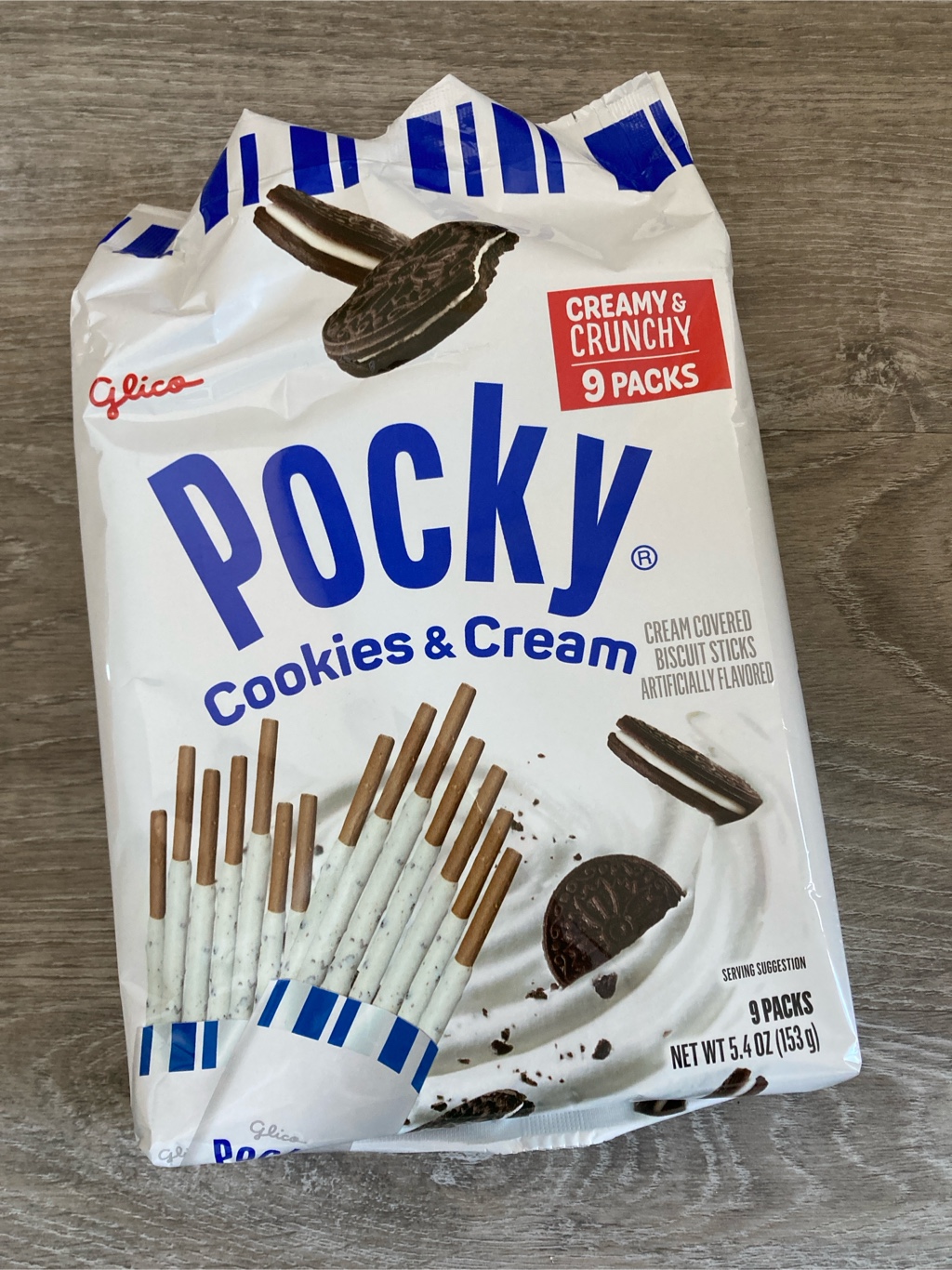 Glico ポッキー クッキー＆クリーム味 9パック 129.6 グラム - Weee!