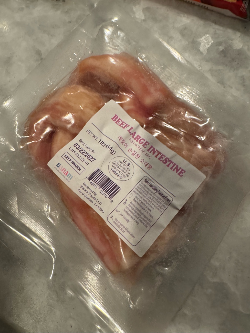 牛モツ 大腸 ホルモン もつ鍋用 冷凍 1 ポンド - Weee!