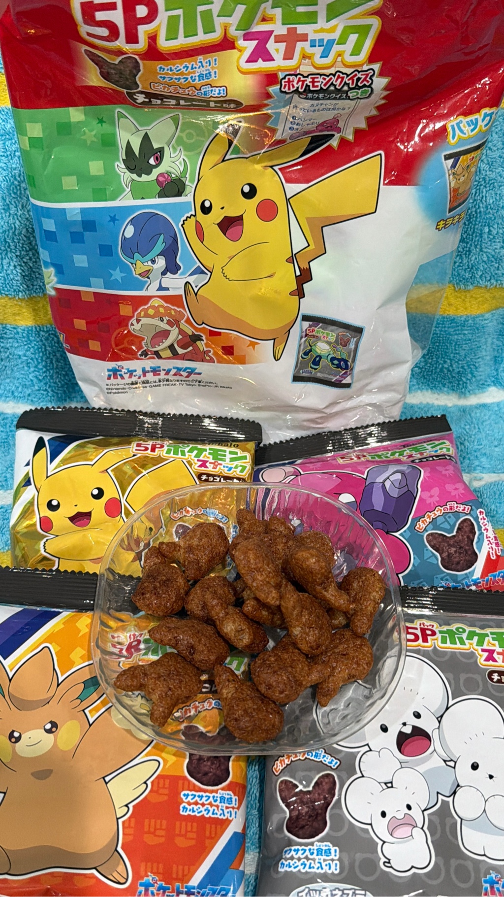 5P ポケモンスナック チョコレート味 5袋入り 80 グラム - Weee!