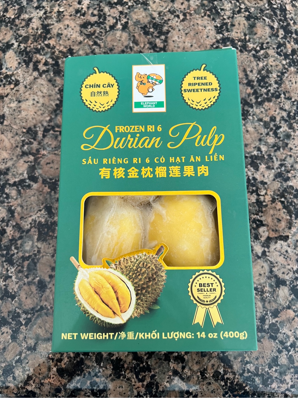 Get Elephant World Tree Ripened Sweetness Premium Ri6 Durian (Pulp