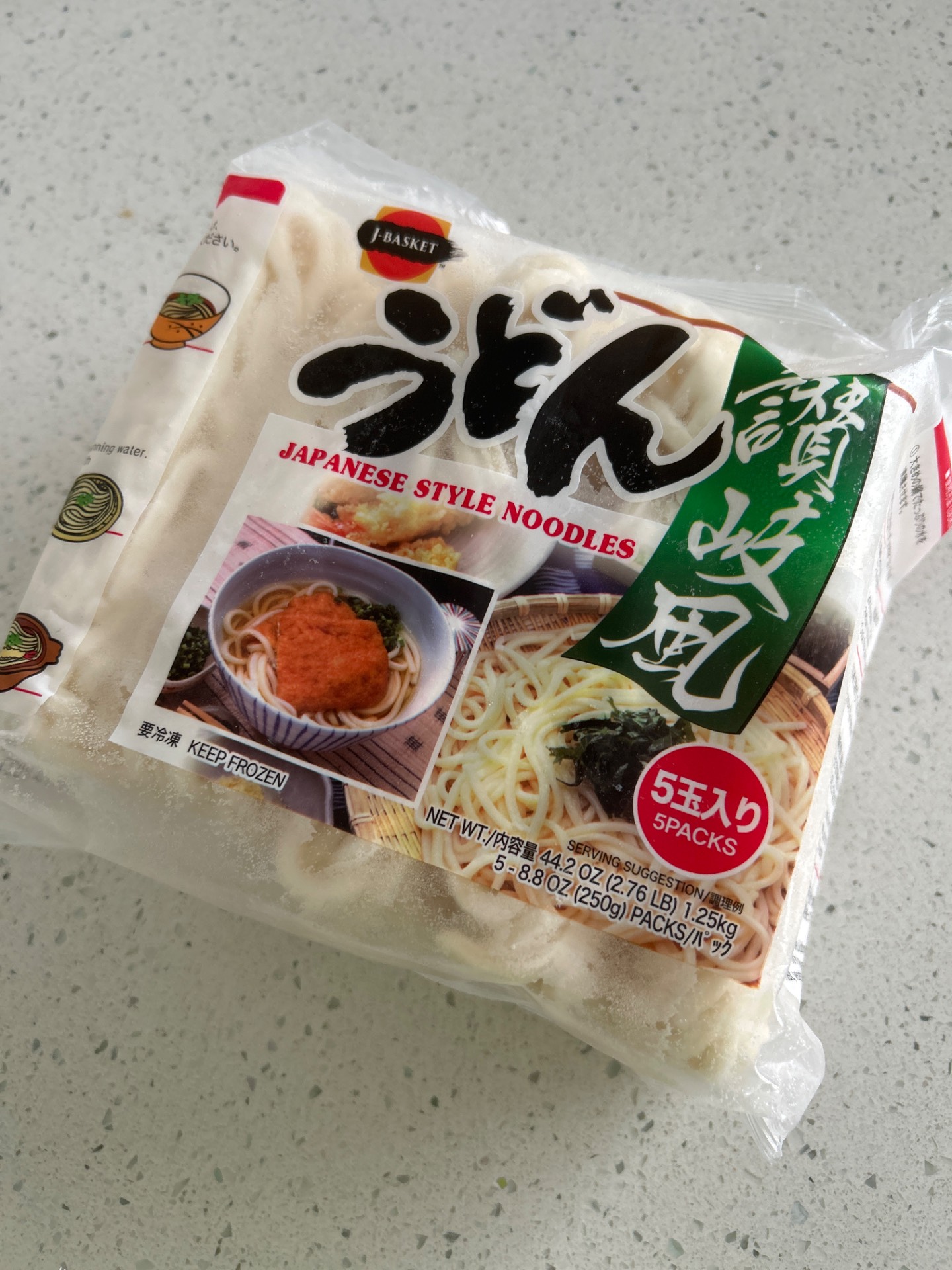 J-Basket 冷凍 讃岐風 うどん 5食入り 44.2 オンス - Weee!