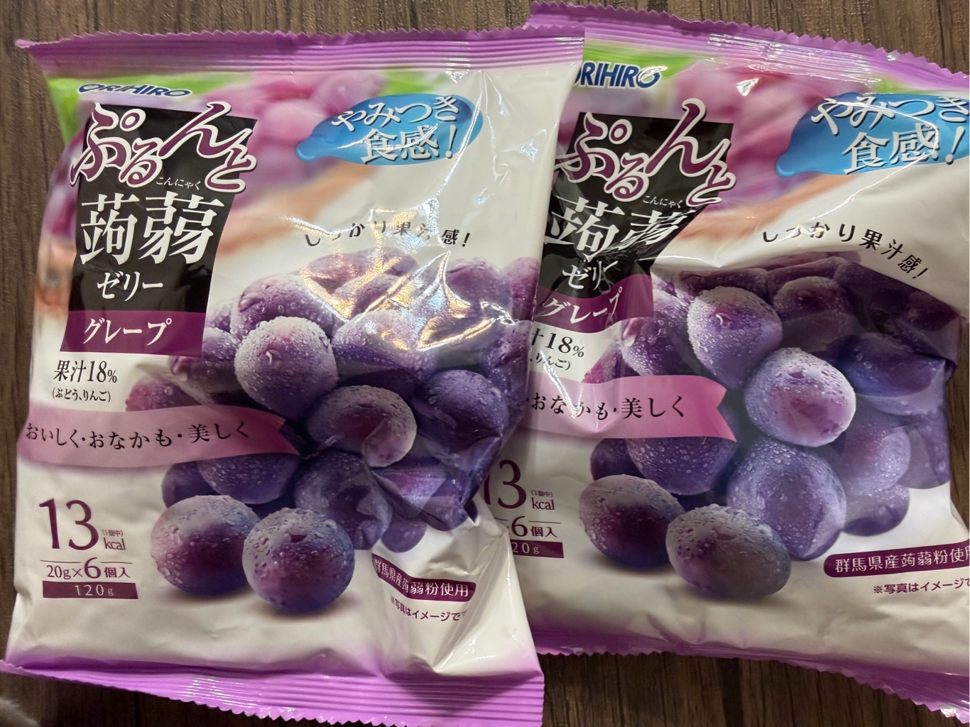 オリヒロ ぷるんと蒟蒻ゼリー パウチ グレープ 6個入 - Weee!