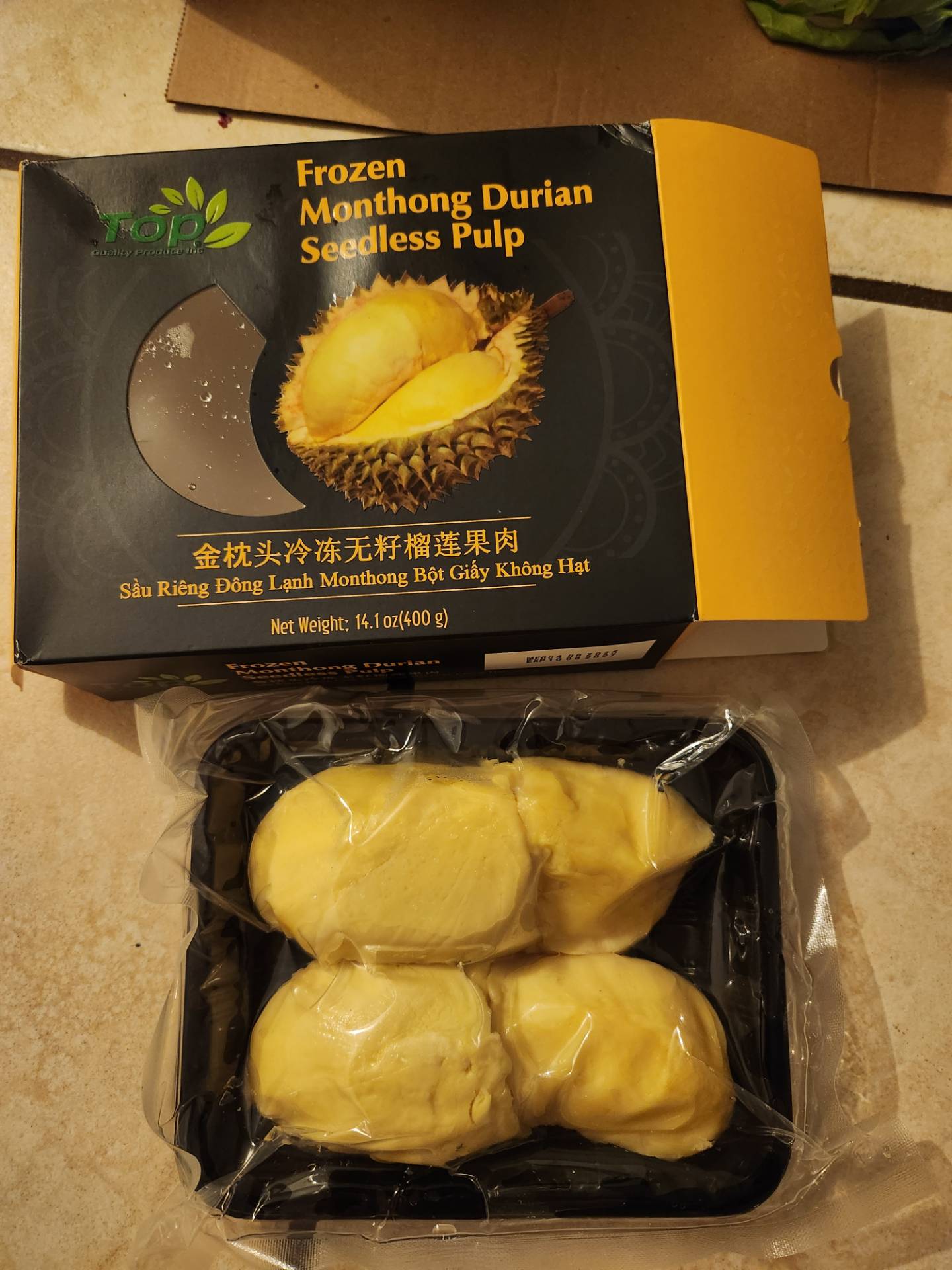 冷凍ドリアン Monthong 　　5ｐ セット sầu riêng Cơm Sầu Riêng Không Hạt Top Monthong - Weee!