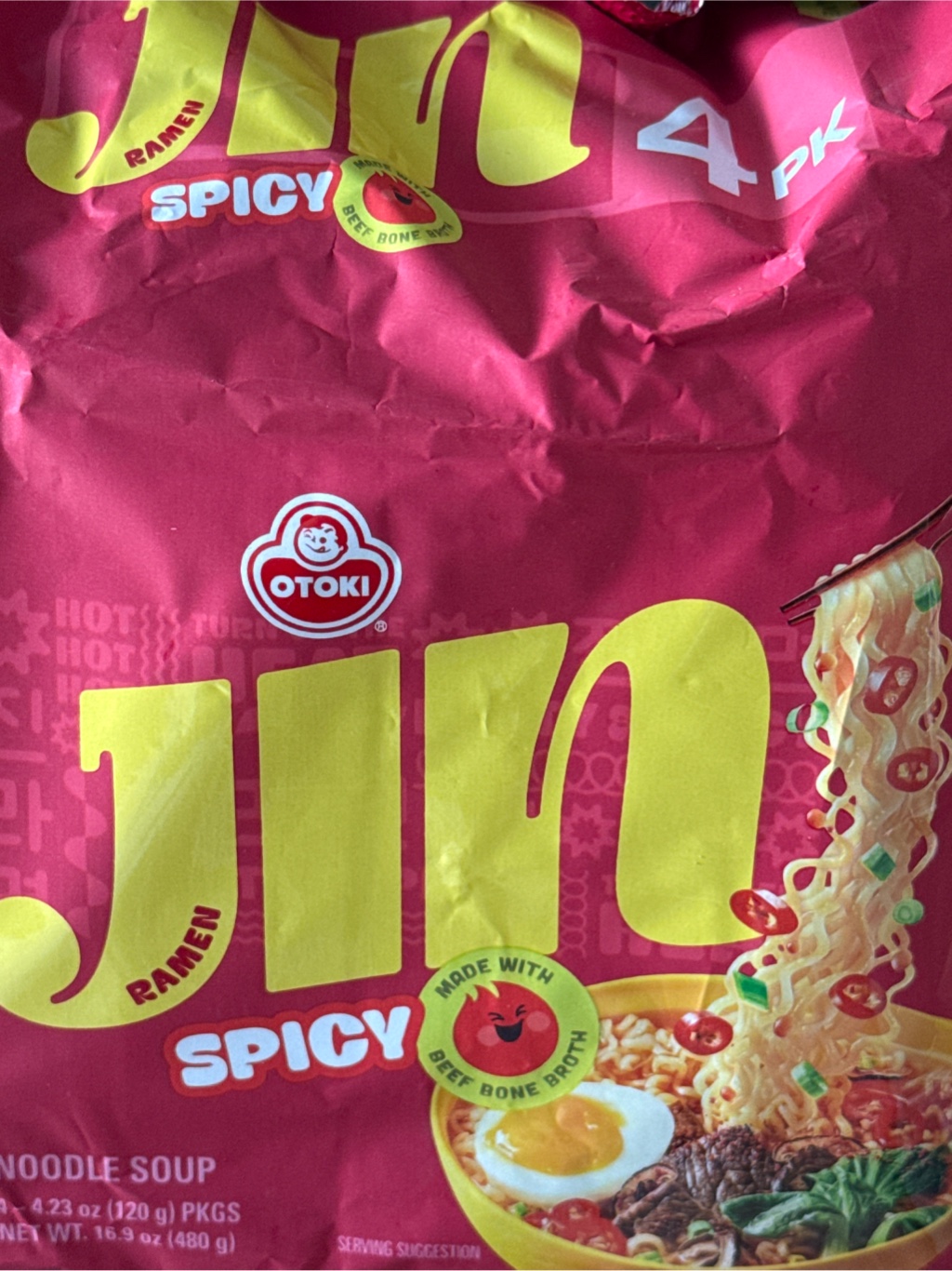 Otoki ジンラーメン(辛口) 4袋入 - Weee!