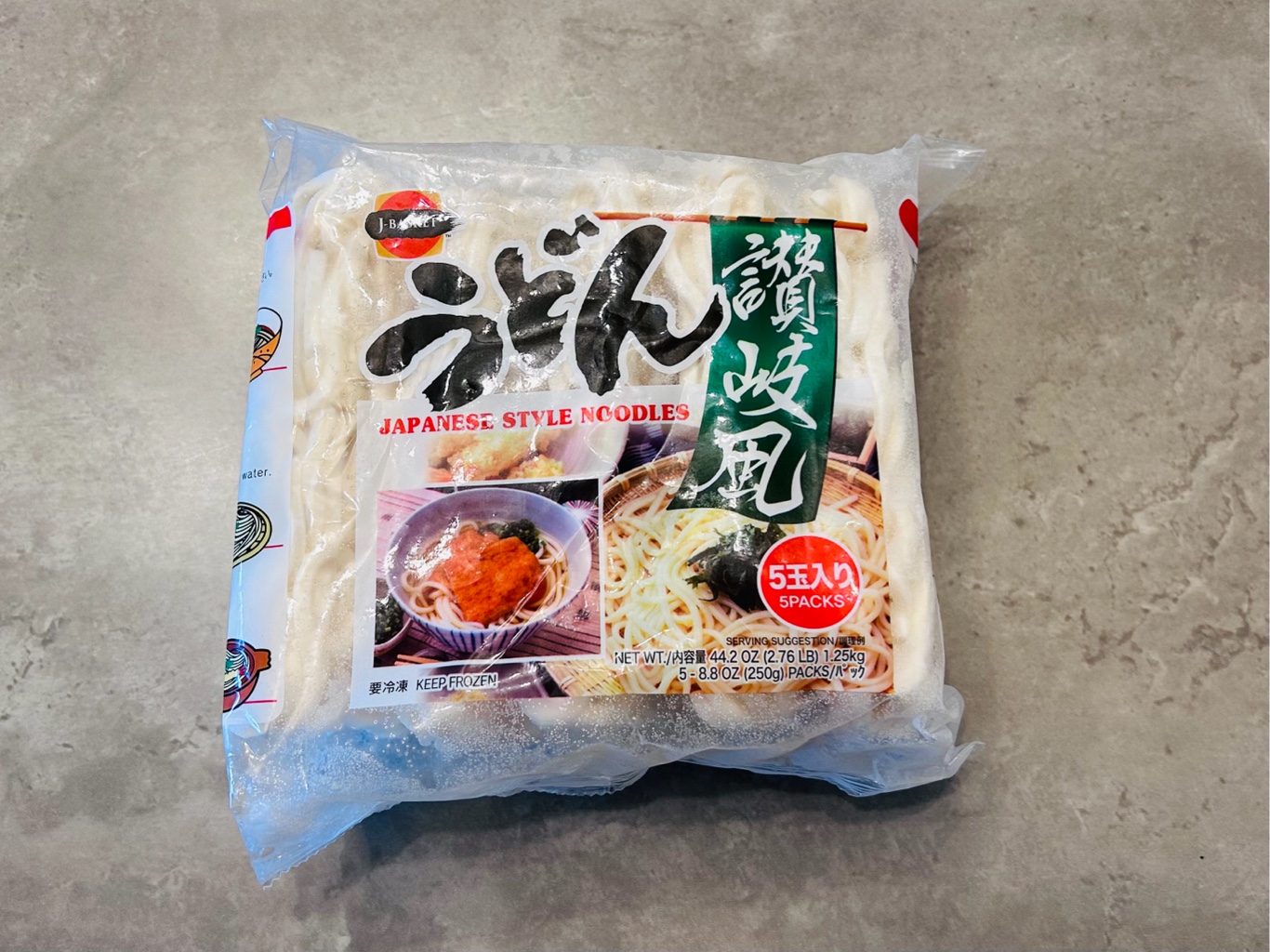 うどん J-Basket 冷凍 讃岐風 うどん 5食入り 44.2 オンス - Weee!