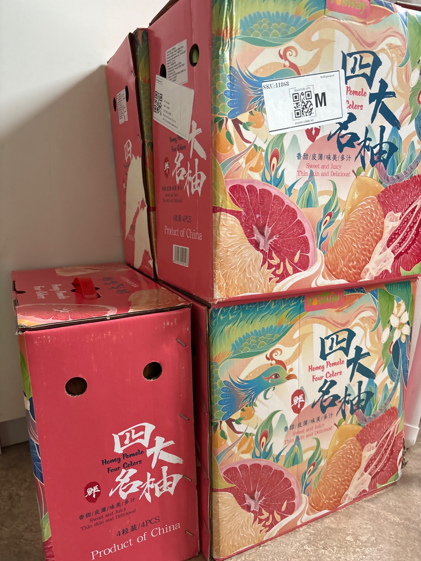 文旦 ポメロ ギフトボックス4個入り 1 箱 - Weee!