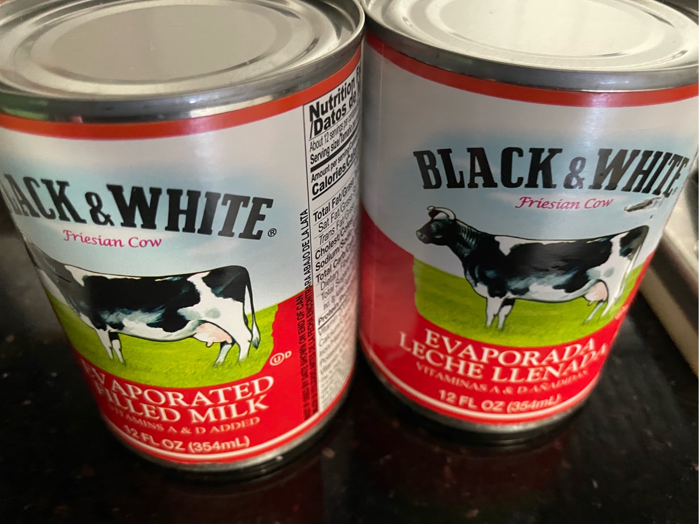 黑白淡奶 保温瓶 202505 Black & White Evaporated Milk 12 FOZ 黑白牛牌淡奶金装12 FOZ