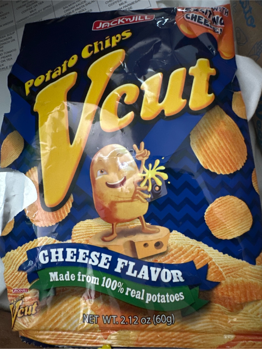 Jack 'N Jill V-カット ポテトチップス チーズ味 60 グラム - Weee!