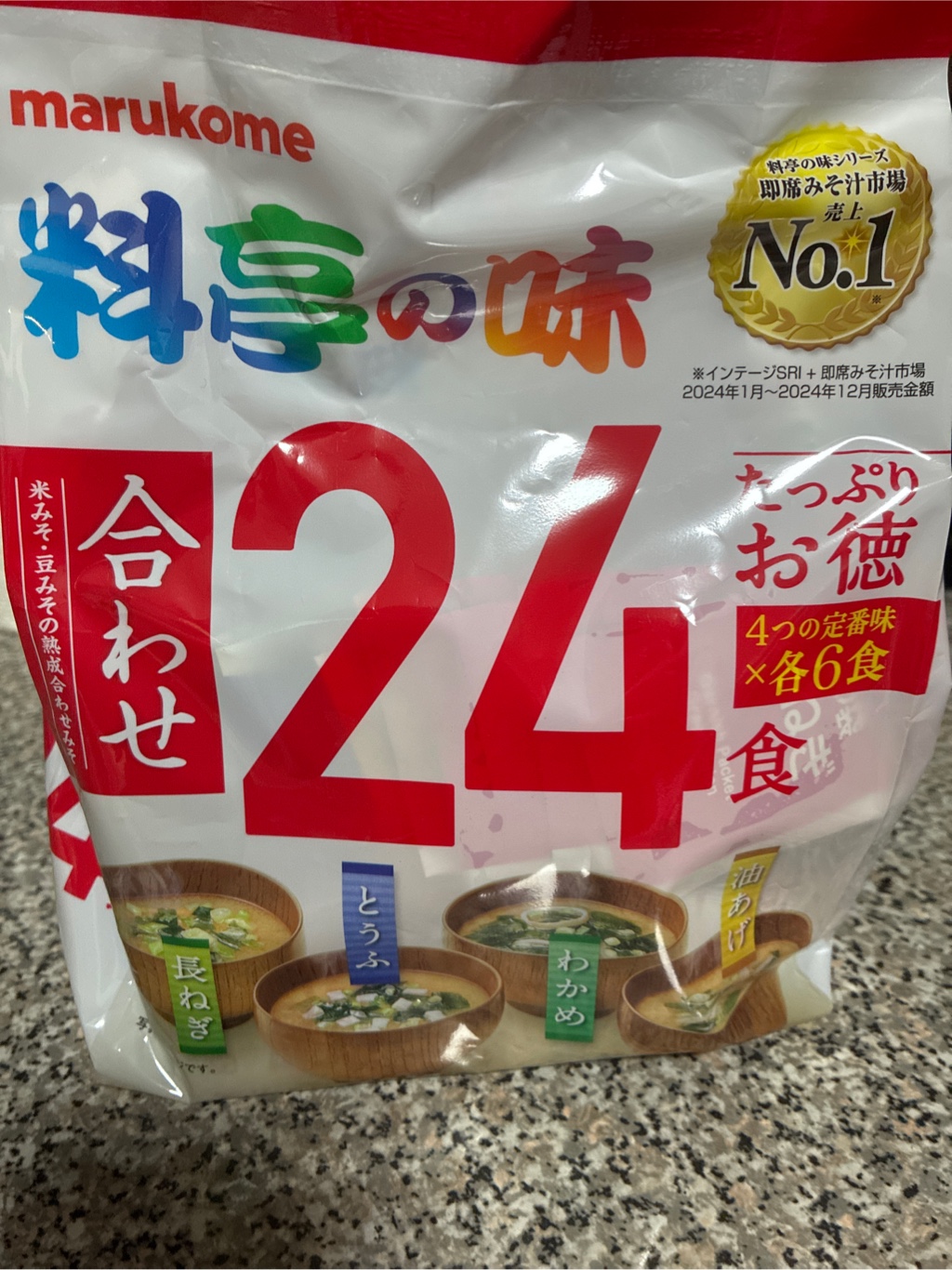 マルコメ インスタント 味噌汁 料亭の味 合わせ 24食入り 15.5 オンス