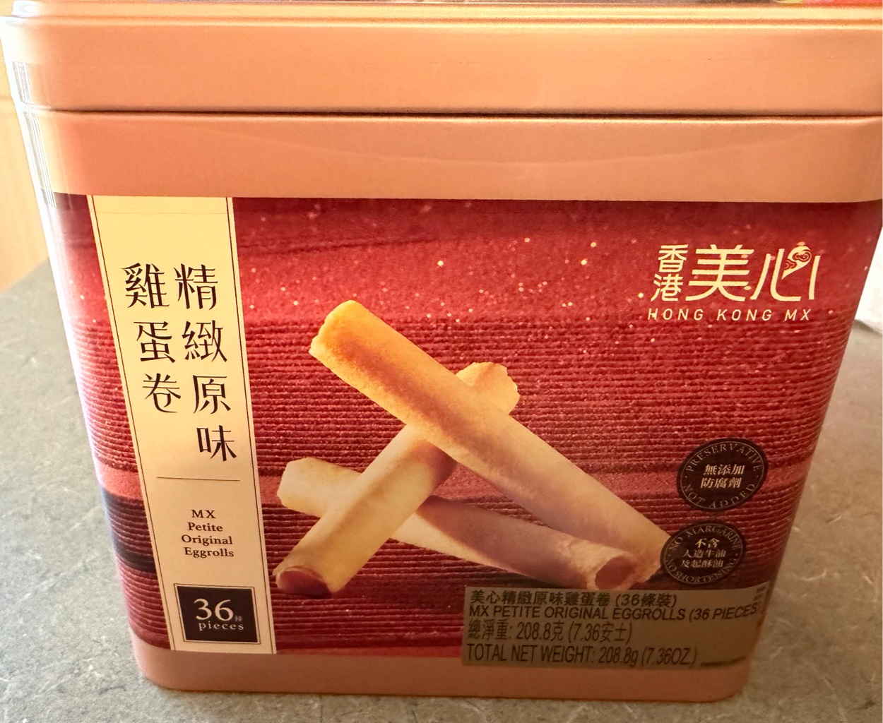 Meixin エッグロール 原味 36本入 208.8 グラム - Weee!