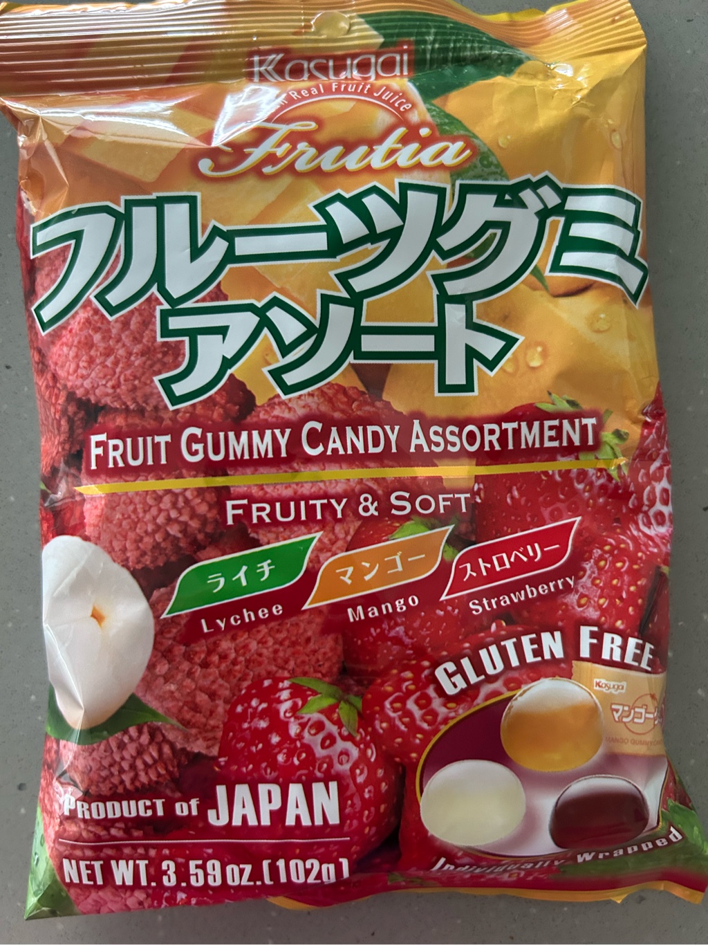 Kasugai フルーツグミ アソート (ライチ 、マンゴー 、ストロベリー