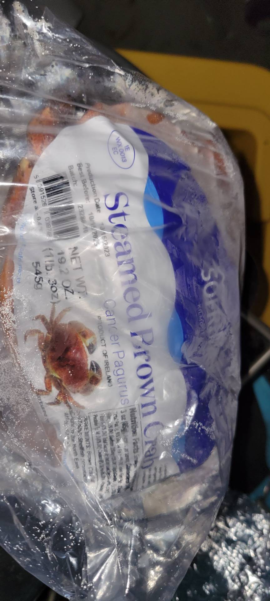 ヨーロッパイチョウガニ 蒸し 冷凍 500-600 グラム - Weee!