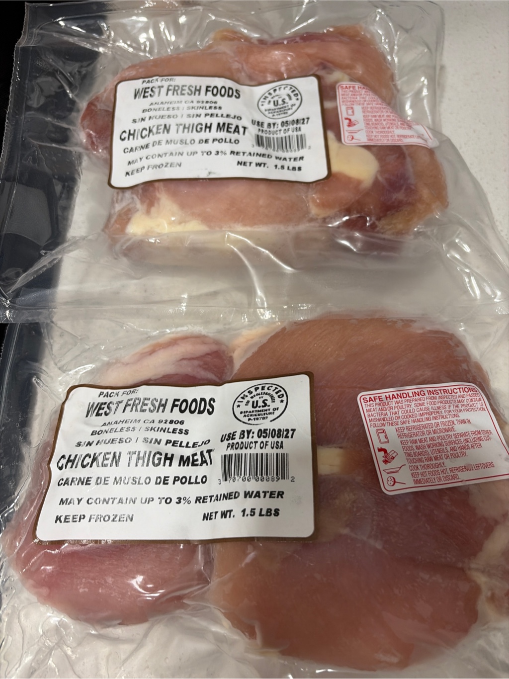 鶏もも 鶏もも肉 骨・皮無し 冷凍 1.5 ポンド - Weee!