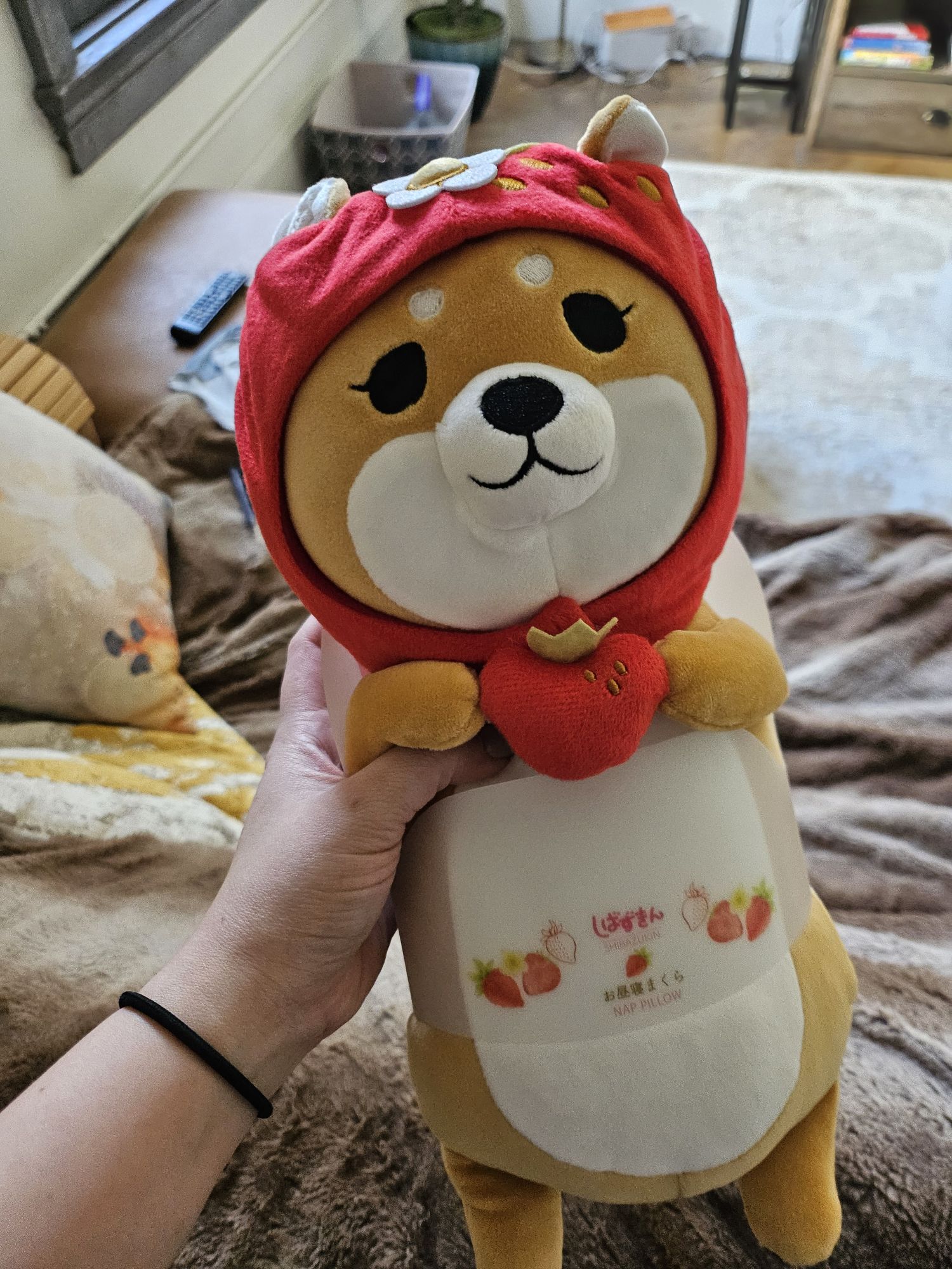 Honyaradoh Shiba Zukin Napping Small Pillow, Strawberry scent - Weee!