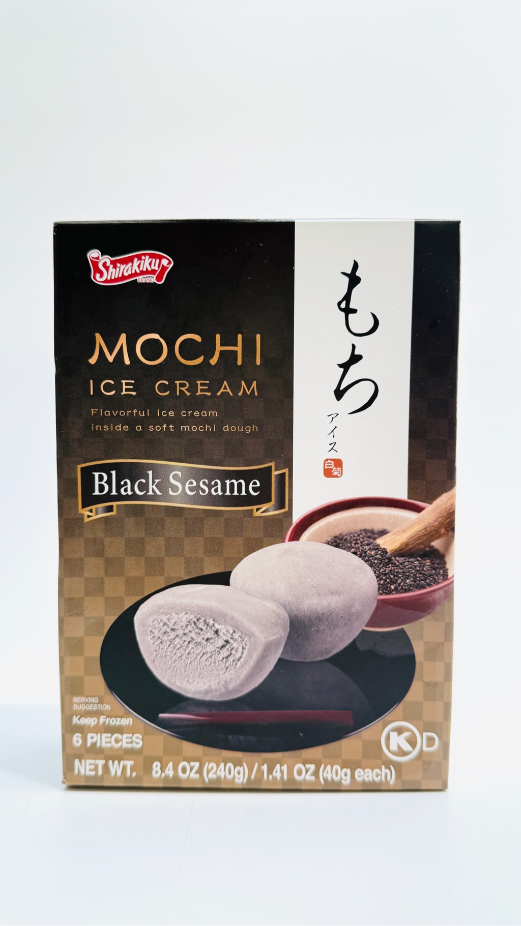 Get Shirakiku Mochi Ice Cream Black Sesame 6pcs 8.4 oz Delivered