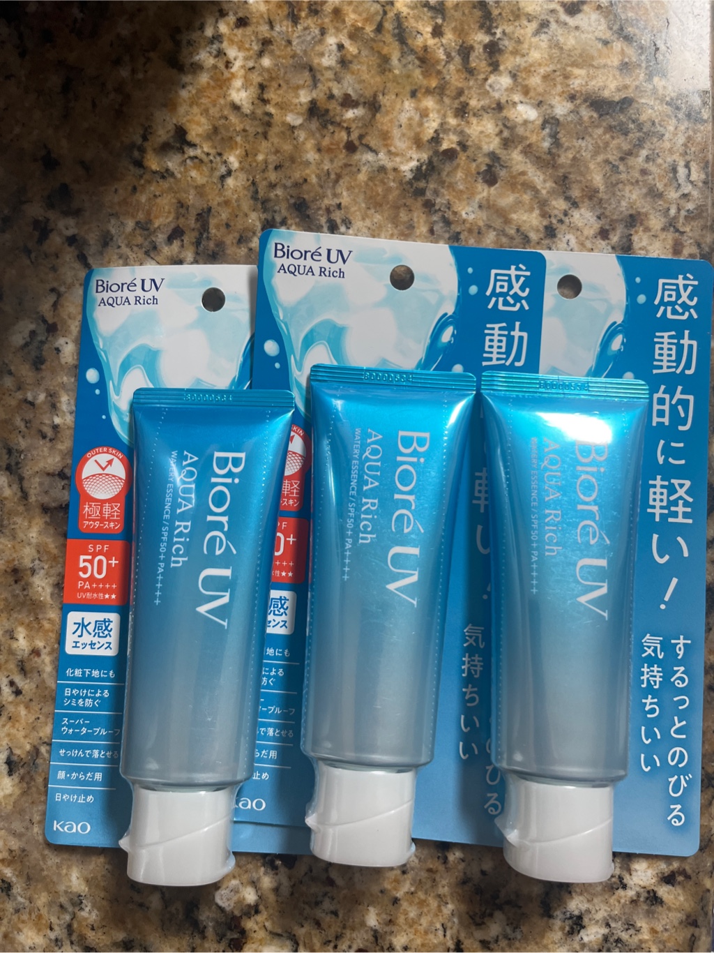 Kao Biore UV Aqua Rich Watery Essence 3 Pack 3 count - Weee!