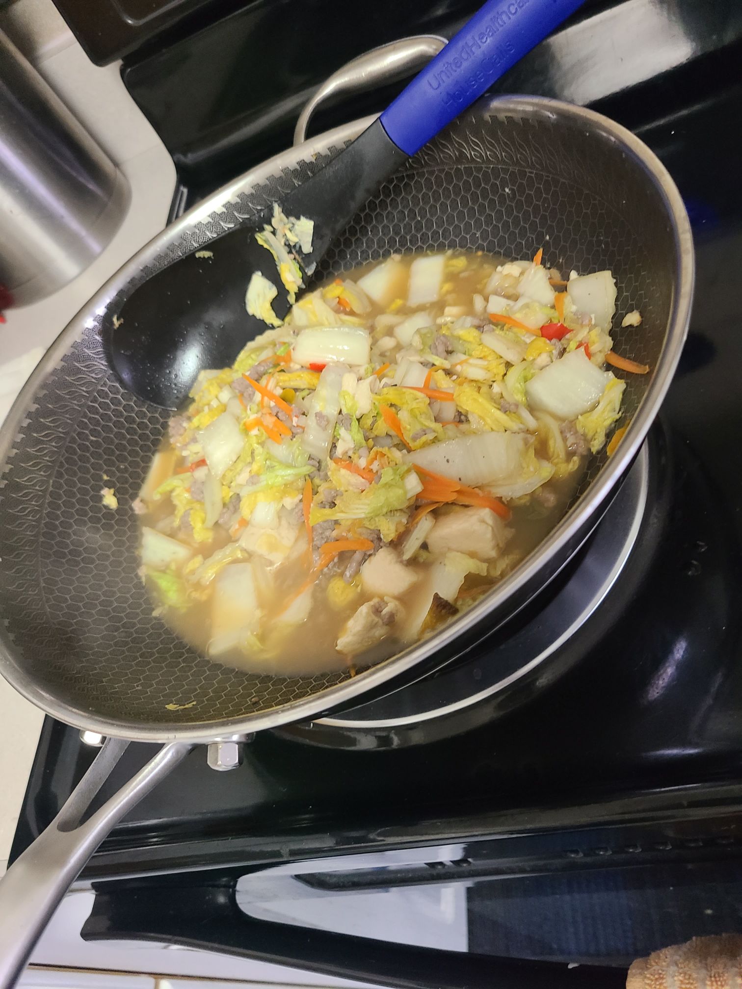 Aroma ステンレス中華鍋 ノンスティック加工 ガラス蓋付き 12.5インチ