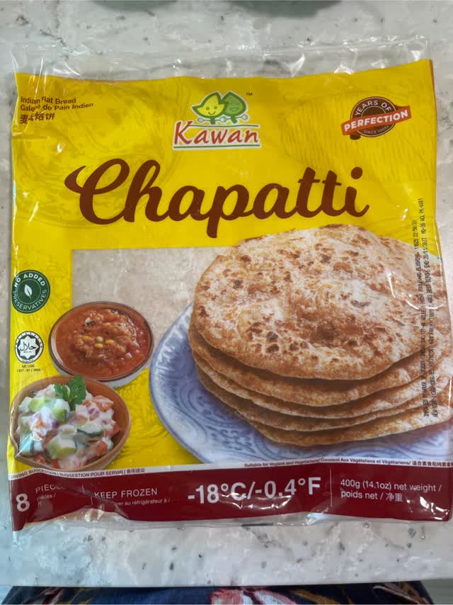 chapati★ Get Kawan Indian Flat Bread Chapati 8pcs, Frozen Delivered