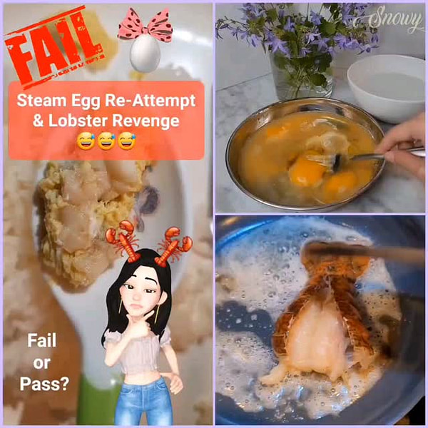 Steamed Egg Re-Attempt &amp; Lobster Revenge 2  😅😅