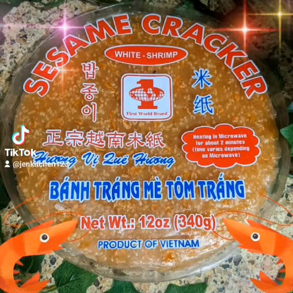 Authentic Vietnamese Rice Paper (Shrimp White Sesame Rice Paper) Sesame ...