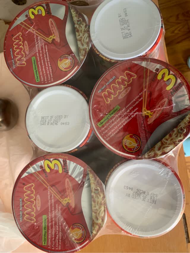 Mama インスタントラーメン カップ麺 ムヤムクンエビ味 2.47 オンス*6
